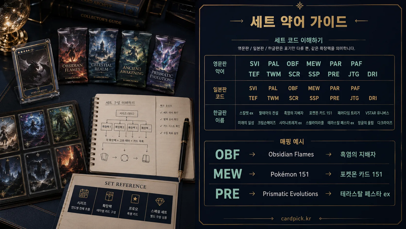 포켓몬 카드 세트 약어·코드·한글 정식명 정리