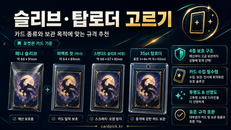 포켓몬 카드 슬리브·탑로더 고르기